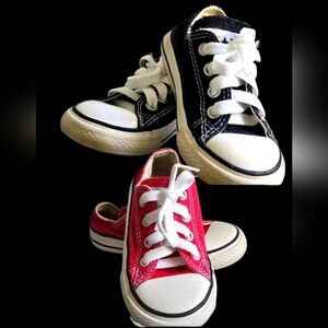 Kids Classic Black&white and Red&white Converse Sneakers